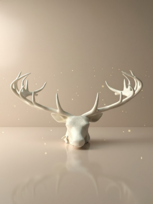 odern Geyik Başı Biblo 25 cm Zarif Masa Üstü Dekor