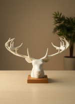 Dekoratif Geyik Başı Heykel 25 cm Modern Minimal Tasarım