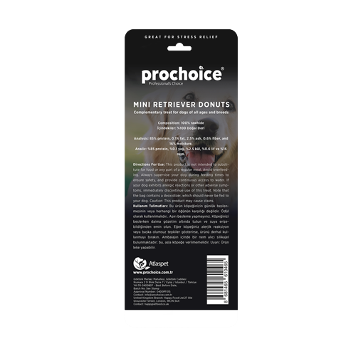 284Donuts20back.png Prochoice 3 parça Mini Retriever Donuts, Köpekler için Mini Donut Ödül Maması - Görsel 2