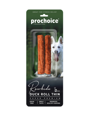 Prochoice 2 parça Duck Roll Thin, Ördek Derili Köpek Ödül Çubuğu