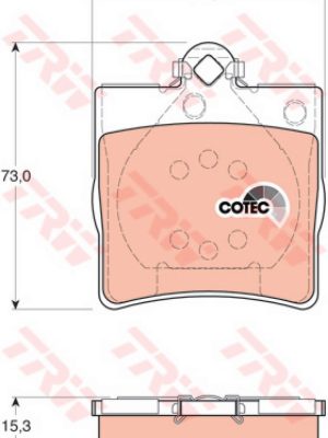 FREN BALATASI ARKA (CHRYSLER CROSSFIRE (07/03-) 3.2 I (07.2003-) [WVA 21919] - [ 63,7X73X15,3 MM ] -