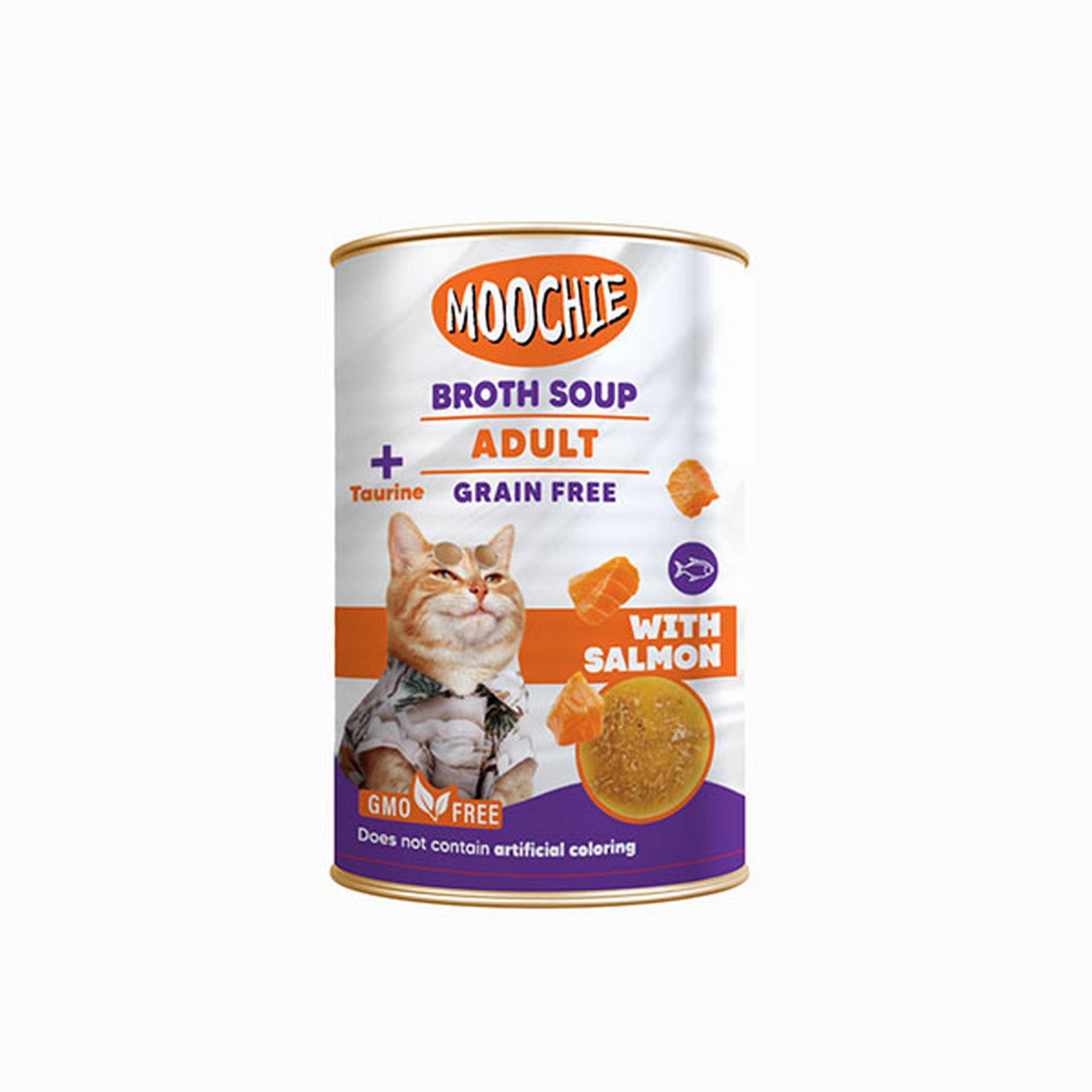 446-CB0569.jpg MOOCHIE ET SUYU ÇORBA SOMON BALIKLI YET.KEDI 135ML X 6 ADET - Görsel 1