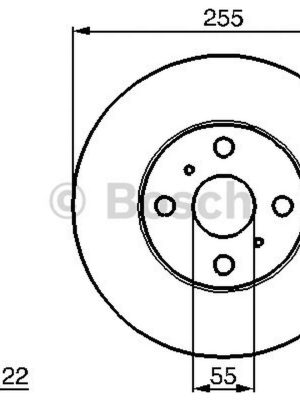 FREN DİSKİ ÖN [255 / 22-20 MM], HAVA KANALLI (TOYOTA COROLLA SEDAN 1.3 12V (75HP) (93-)