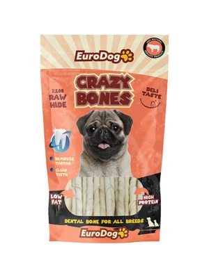 EURODOG CRAZY BONE SÜTLÜ BURGU ÇUBUK 20 LI X 2 ADET