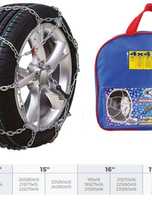 PATİNAJ ZİNCİRİ 4x4 JEEP - MİNİBÜS VE HAFİF TİC.ARAÇ ZİNCİR EBATLARI İÇİN RESİME BAKINIZ