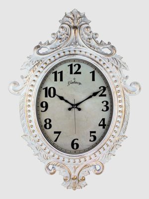 DUVAR SAATİ GRİ ÇAP:73X54CM VİNTAGE EKSİTME AKAR SANİYE AKRİLİK BOYA ABS MİNERAL CAM