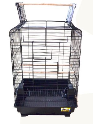 PAPAĞAN KAFESI AÇILIR ÇATILI SIYAH 40,5X40,5X59,5 CM X 1 ADET