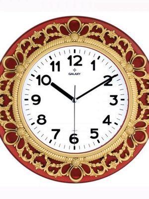 DUVAR SAATİ KIRMIZI-ALTIN SARISI ÇERÇEVE ÇAP:32.8CM AKRİLİK BOYALI 2 RENK ABS KASA MİNERAL CAM SESSİZ AKAR MAKİNE PVC KADRAN KADRAN ÖLÇÜSÜ: 205MM KADRAN BASKI ALANI: 145MM