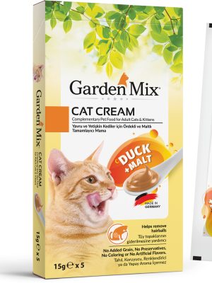GARDEN MIX KEDI KREMASI ÖRDEK+MALT 5 X 15 GR X 3 ADET