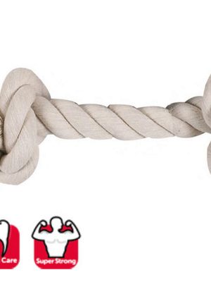 Karlıe 2 Düğümlü İp Köpek Oyu. S 22 Cm Beyaz