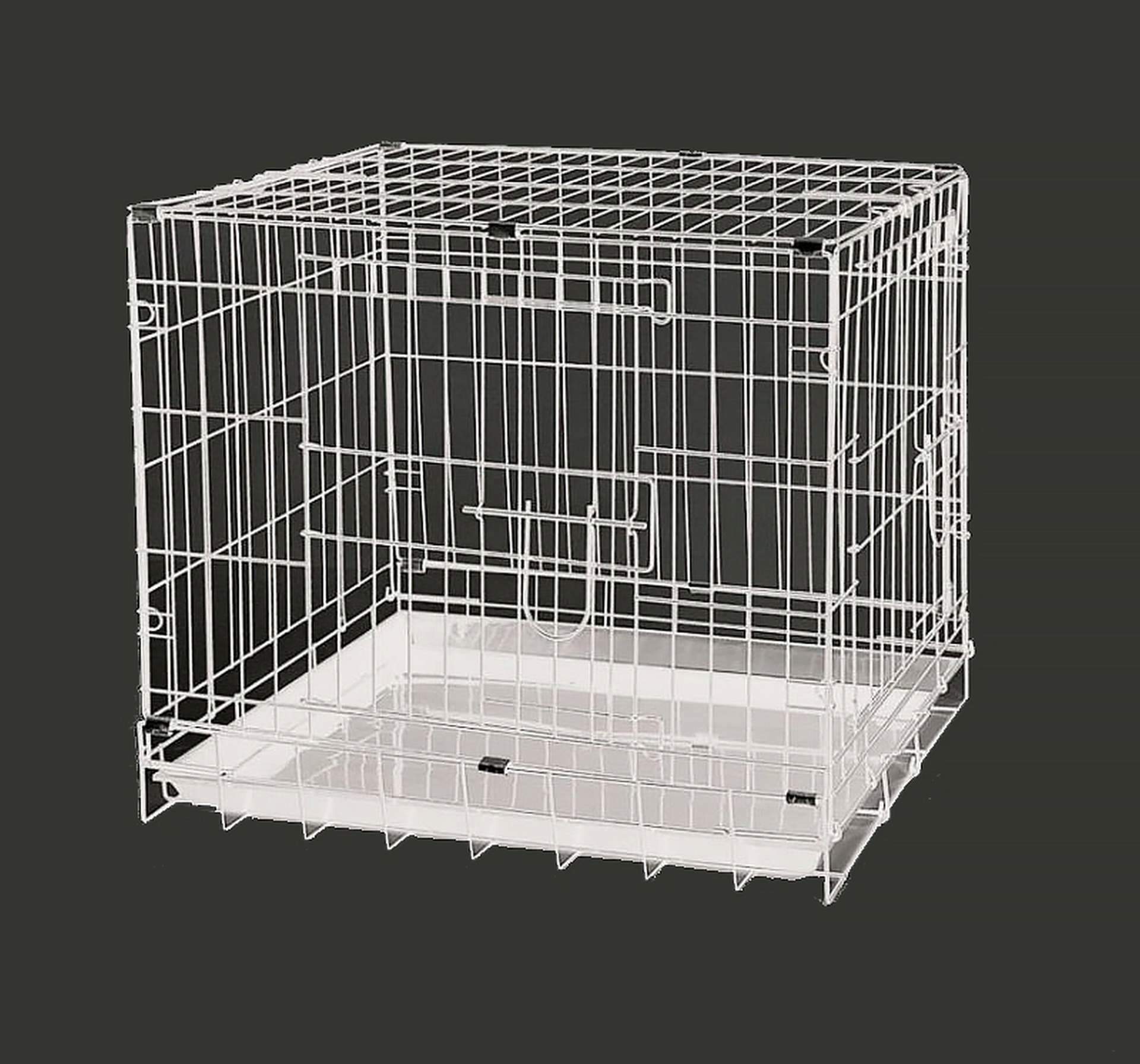 992819_38332661.jpg Dayang Köpek Kafesi Beyaz 61x44x50 - Görsel 1