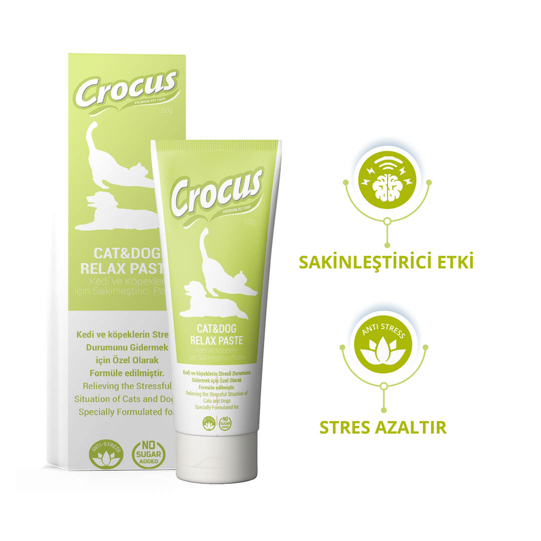 993204_5a8def1044dbabf67a629dafe2fcf0e5.jpg Crocus Kedi Köpek Relax Macun 100 Gram - Görsel 1