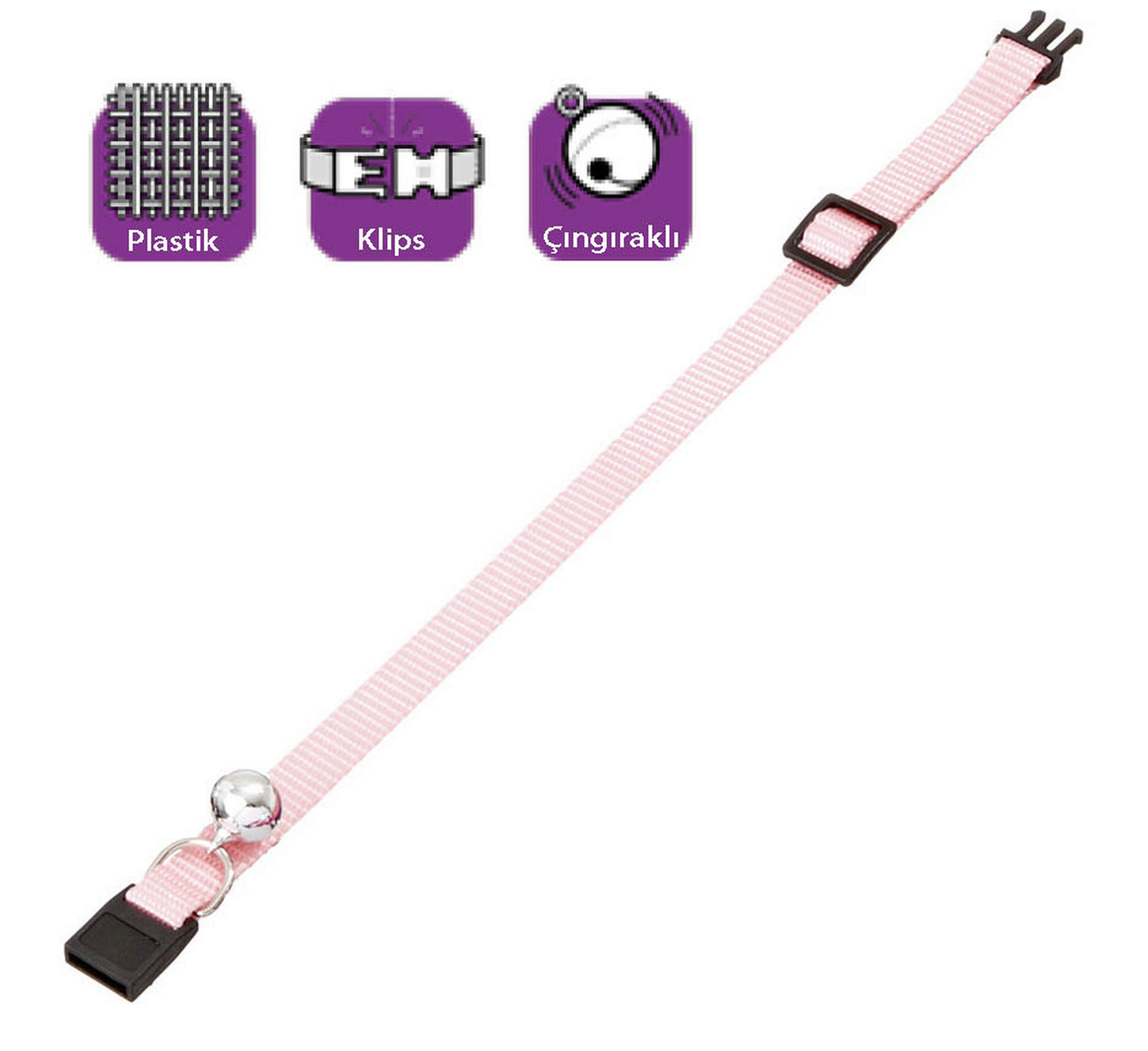 994703_65298056.jpg Karlıe Boyun Tasma Çıng. 30 Cm Toz Pembe - Görsel 1