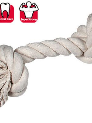 Karlıe 2 Düğümlü İp Köpek Oyu. M 30 Cm Beyaz