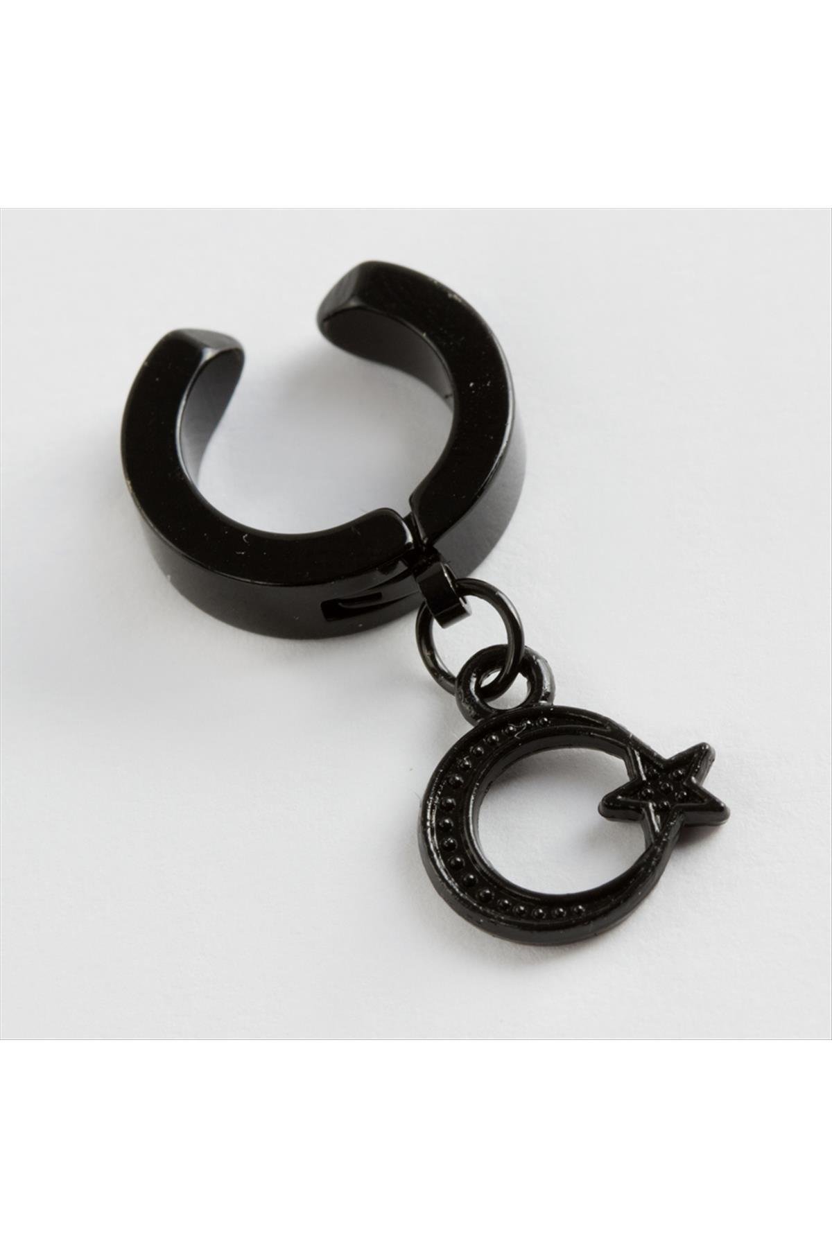 Ay-Yildiz-Miknatisli-Celik-Erkek-Kupe-Ki-f337.jpg Ay Yıldız Mıknatıslı Çelik Erkek Küpe Kıstırmalı 1 Adet-Siyah - Görsel 2