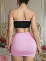 Kadın Pembe Etekli Fiyonk Detaylı Fantezi Elbise 2154 - Görsel 2