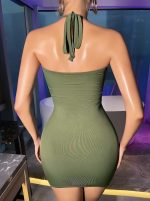 Kadın Yeşil Fantezi Clup Elbisesi 5029 - Görsel 3