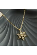 Lotus Zirkon Taşlı Yeni Sezon Kolye-Gümüş Rengi