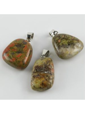 Unakit Doğaltaş Kolye Ucu-Yeşil