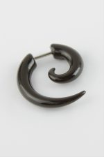 Yarım Ay Erkek Çelik Küpe-Siyah - Görsel 3