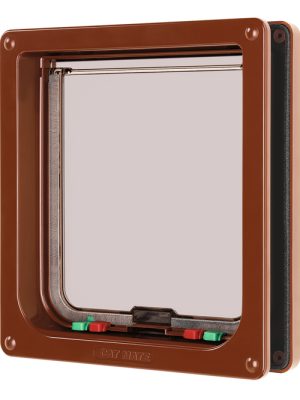 Beeztees CatMate Kedi Kapısı, Büyük, Çift Yönlü, 4 fonksiyonlu, Kahverengi, 23,5x25,2cm