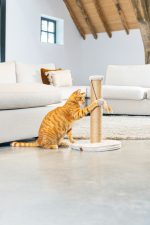 Beeztees DBL Kedi Tırmalama ve Oyuncağı, Açık Gri, 35x35x50cm - Görsel 2