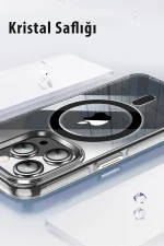 Joko iPhone 14 Pro Kılıf Crystal Magsafe Kapak - Siyah - Görsel 5