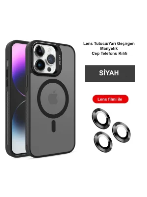 Joko iPhone 14 Pro Kılıf Flet Lens Magsafe Kapak - Siyah