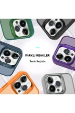 Joko iPhone 14 Pro Kılıf Flet Lens Magsafe Kapak - Turuncu - Görsel 2