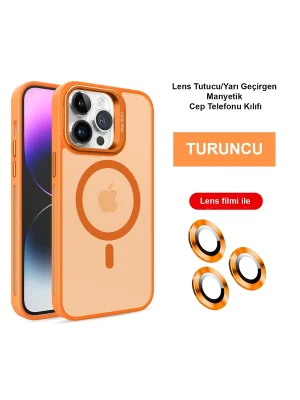 Joko iPhone 14 Pro Kılıf Flet Lens Magsafe Kapak - Turuncu