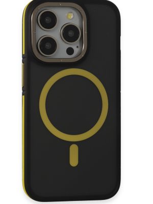 Joko iPhone 14 Pro Max Kılıf Rocky Magsafe Kapak - Siyah-Sarı