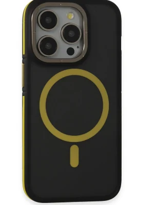 Joko iPhone 14 Pro Max Kılıf Rocky Magsafe Kapak - Siyah-Sarı
