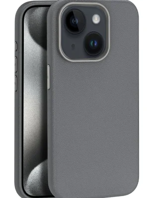 Joko iPhone 15 Kılıf Wonder Deri Magsafe Kapak - Titan Gri