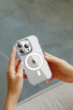 Joko iPhone 15 Pro Kılıf Crystal Magsafe Kapak - Şeffaf - Görsel 2