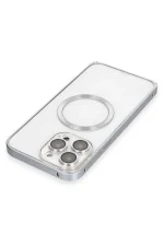 Joko iPhone 15 Pro Kılıf Metal Bumper Magneticsafe Kapak - Gri - Görsel 4