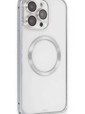 Joko iPhone 15 Pro Kılıf Metal Bumper Magneticsafe Kapak - Gri