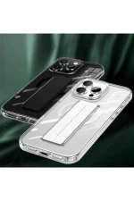 Joko iPhone 15 Pro Max Kılıf Alfa Magsafe Standlı Kapak - Şeffaf - Görsel 2