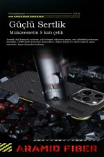 Joko iPhone 15 Pro Max Kılıf Aramid 600D Kevlar Karbon Fiber Magsafe Kapak - Kırmızı - Görsel 3