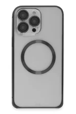 Joko iPhone 15 Pro Max Kılıf Metal Bumper Magneticsafe Kapak - Siyah - Görsel 2