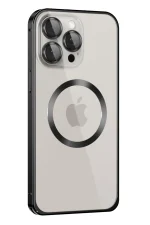 Joko iPhone 15 Pro Max Kılıf Metal Bumper Magneticsafe Kapak - Siyah