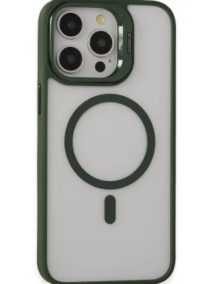 Joko iPhone 15 Pro Max Kılıf Roblox Lens Magsafe Standlı Kapak - Koyu Yeşil