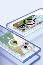 Joko iPhone 15 Pro Max Rasasi Simli Magsafe Kapak - Şeffaf - Görsel 5