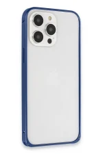 Joko iPhone 15 Pro Metal Bumper Mat Kapak - Lacivert - Görsel 3