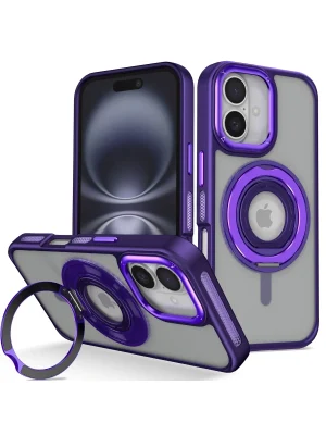 Joko iPhone 16 Banza Magsafe Standlı Kapak - Derin Mor