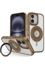 Joko iPhone 16 Banza Magsafe Standlı Kapak - Kahverengi