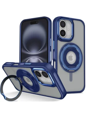 Joko iPhone 16 Banza Magsafe Standlı Kapak - Lacivert
