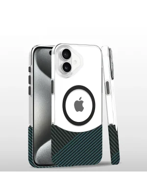 Joko iPhone 16 Carbon Puzzle Magsafe Kapak - Açık Mavi