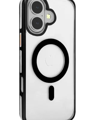 Joko iPhone 16 Gleam PC Sert Magsafe Kılıf - Şeffaf-Siyah