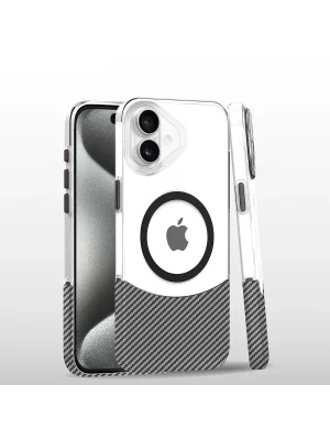 Joko iPhone 16 Plus Carbon Puzzle Magsafe Kapak - Beyaz