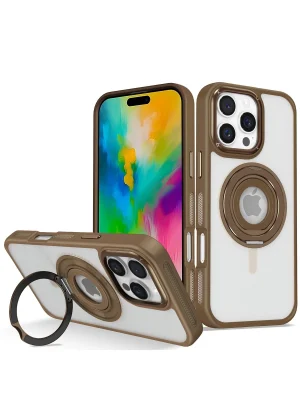 Joko iPhone 16 Pro Banza Magsafe Standlı Kapak - Kahverengi